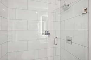 Bathroom with a stall shower