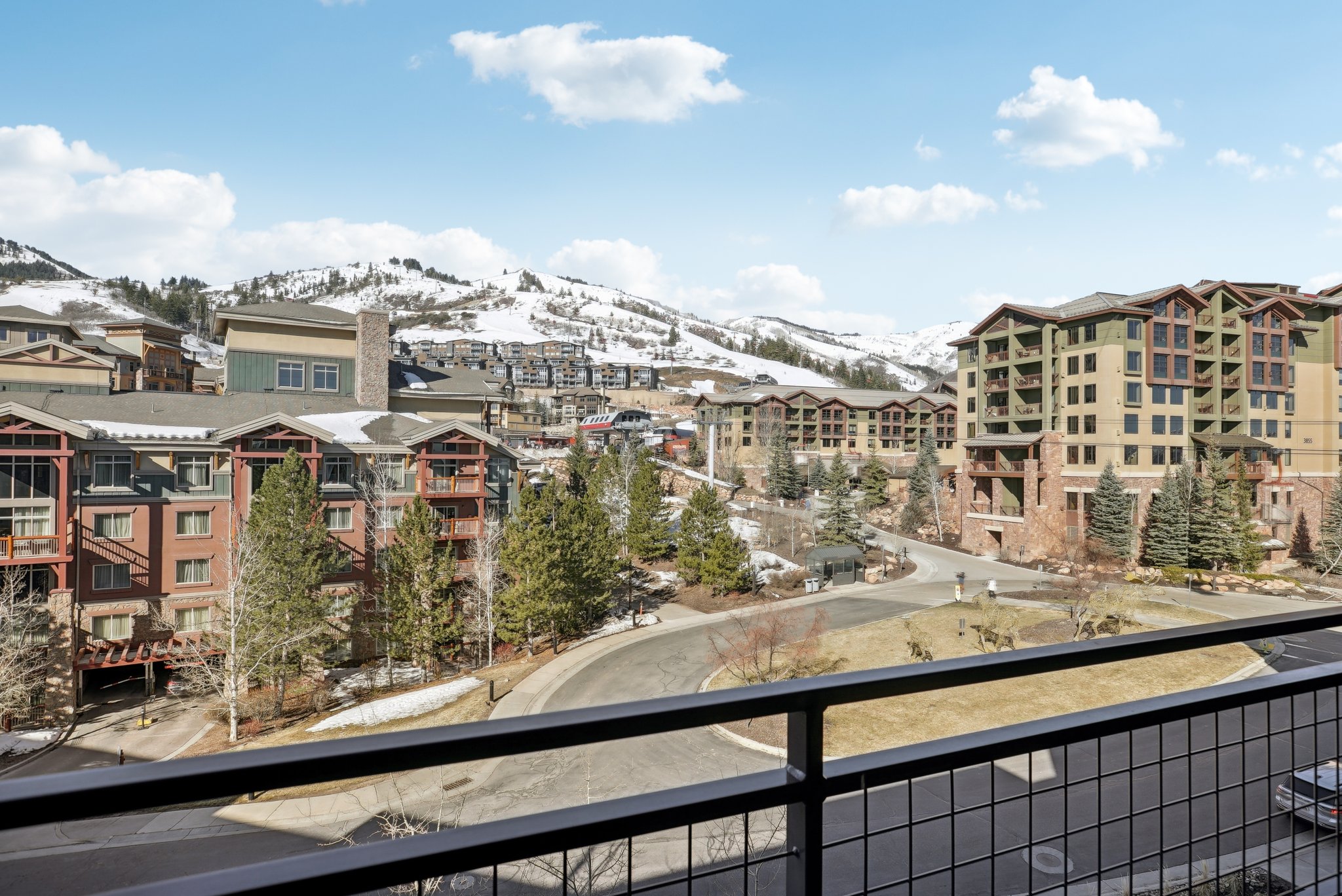 Balcony with a mountain view