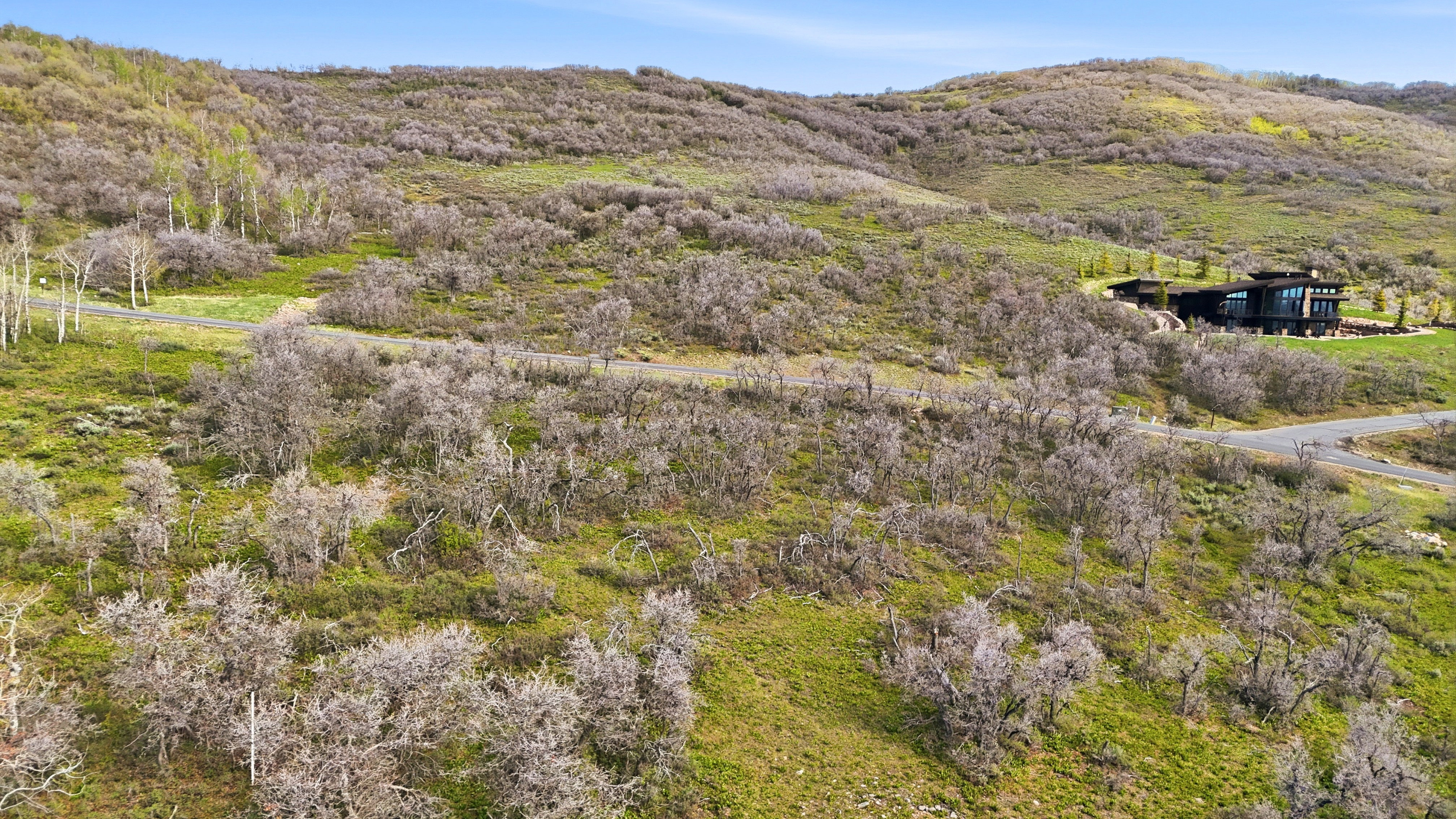 Expansive hillside lot featuring varying terrain and natural vegetation, offering a secluded building opportunity
