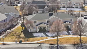 Aerial view of residential area