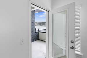 Corridor with concrete floors