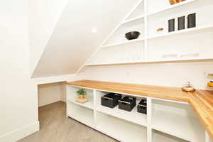 Bar area featuring wooden counters