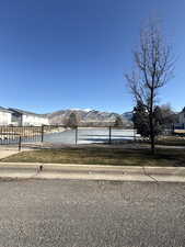 View of yard with a mountain view