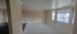 Unfurnished room with ornamental molding