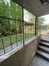 View of fenced backyard