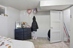 Bedroom with concrete floors