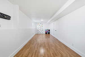 Family room with climbing wall