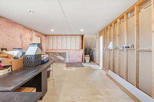 View of unfinished basement