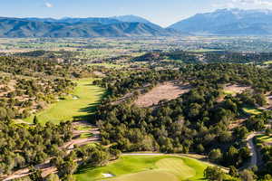 Aerial overview of golf course