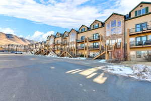 View of asphalt road featuring stairway