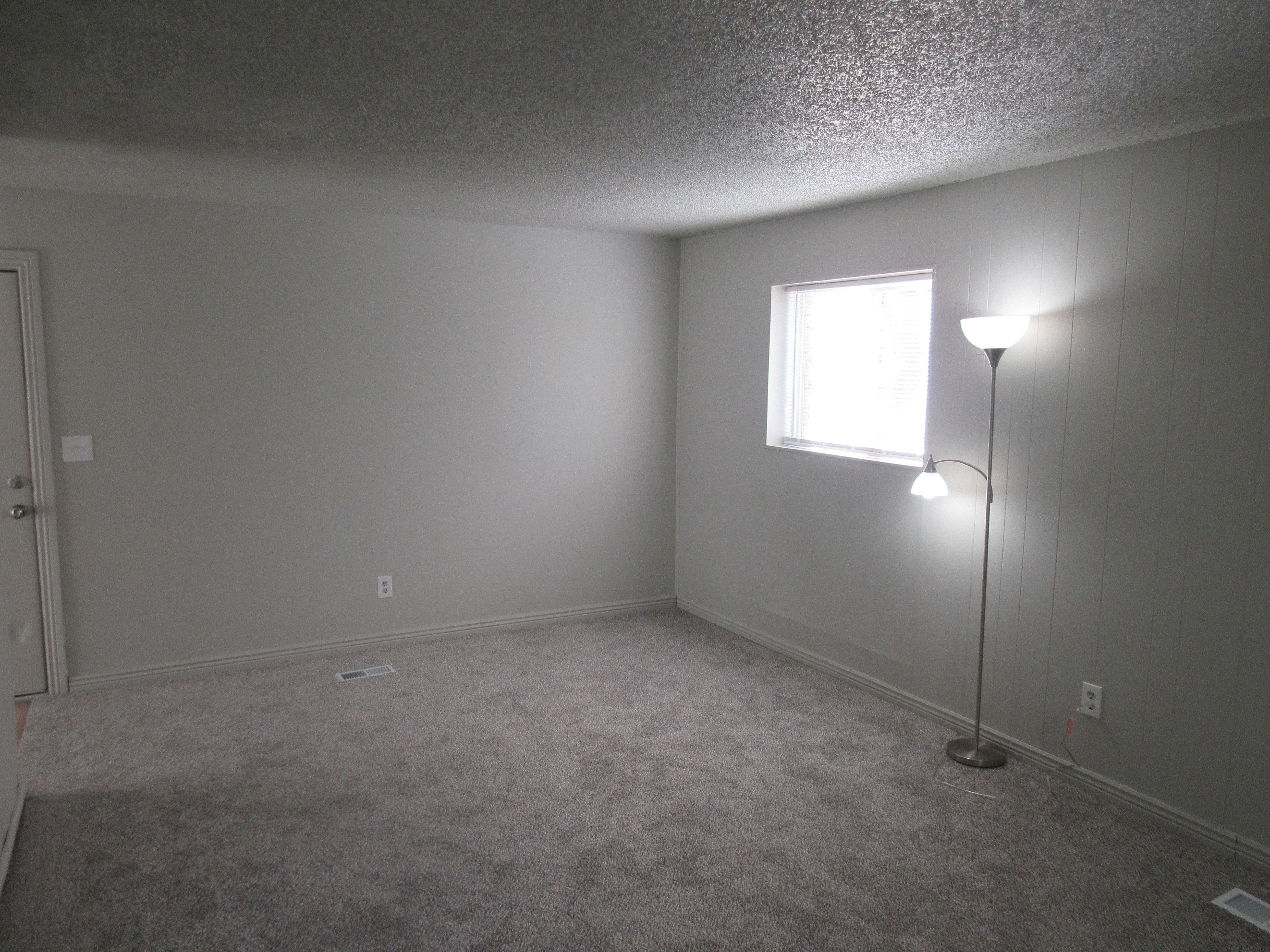 Unfurnished room featuring carpet floors and a textured ceiling