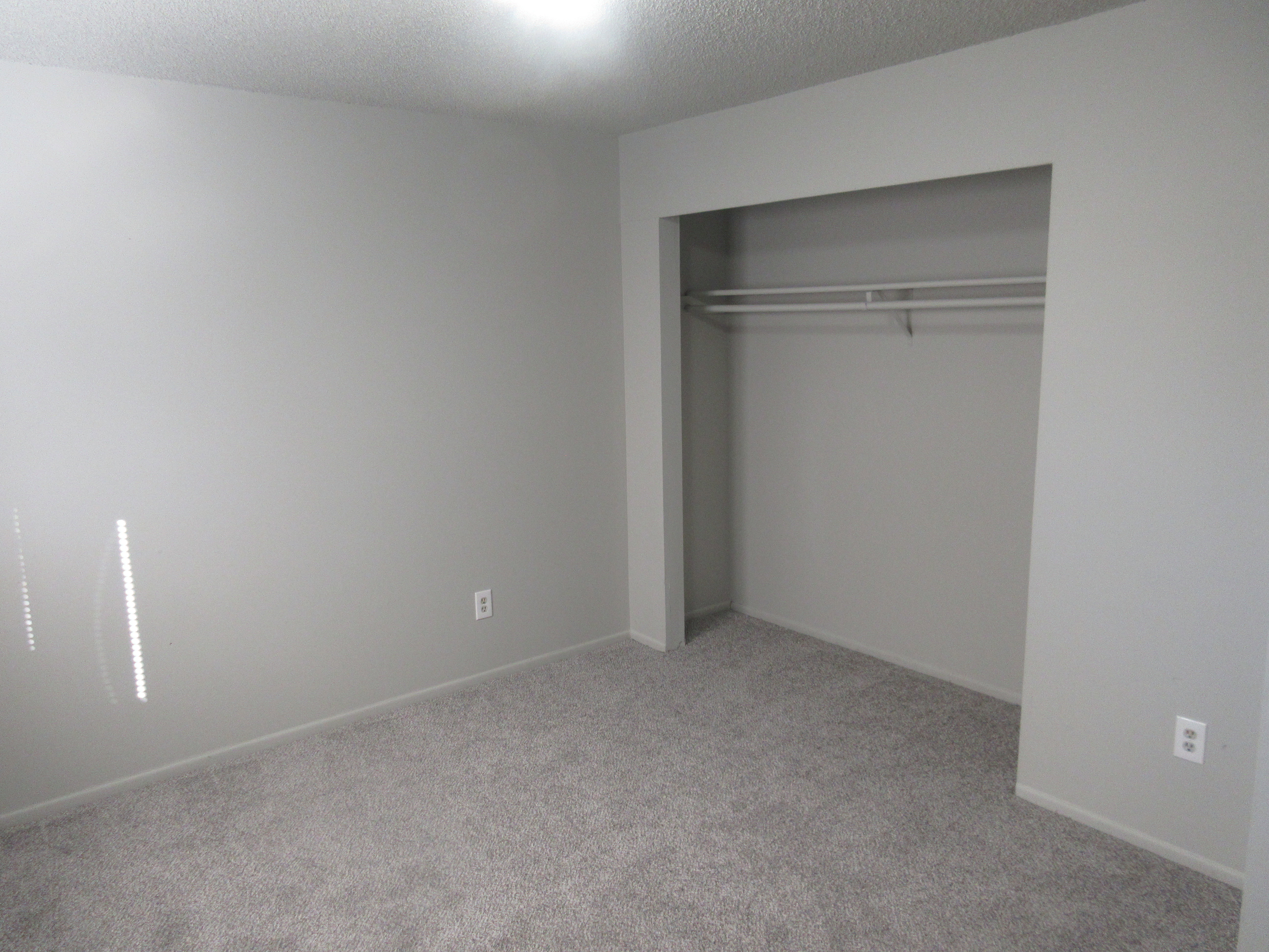 Unfurnished bedroom featuring light colored carpet, a closet, and a textured ceiling
