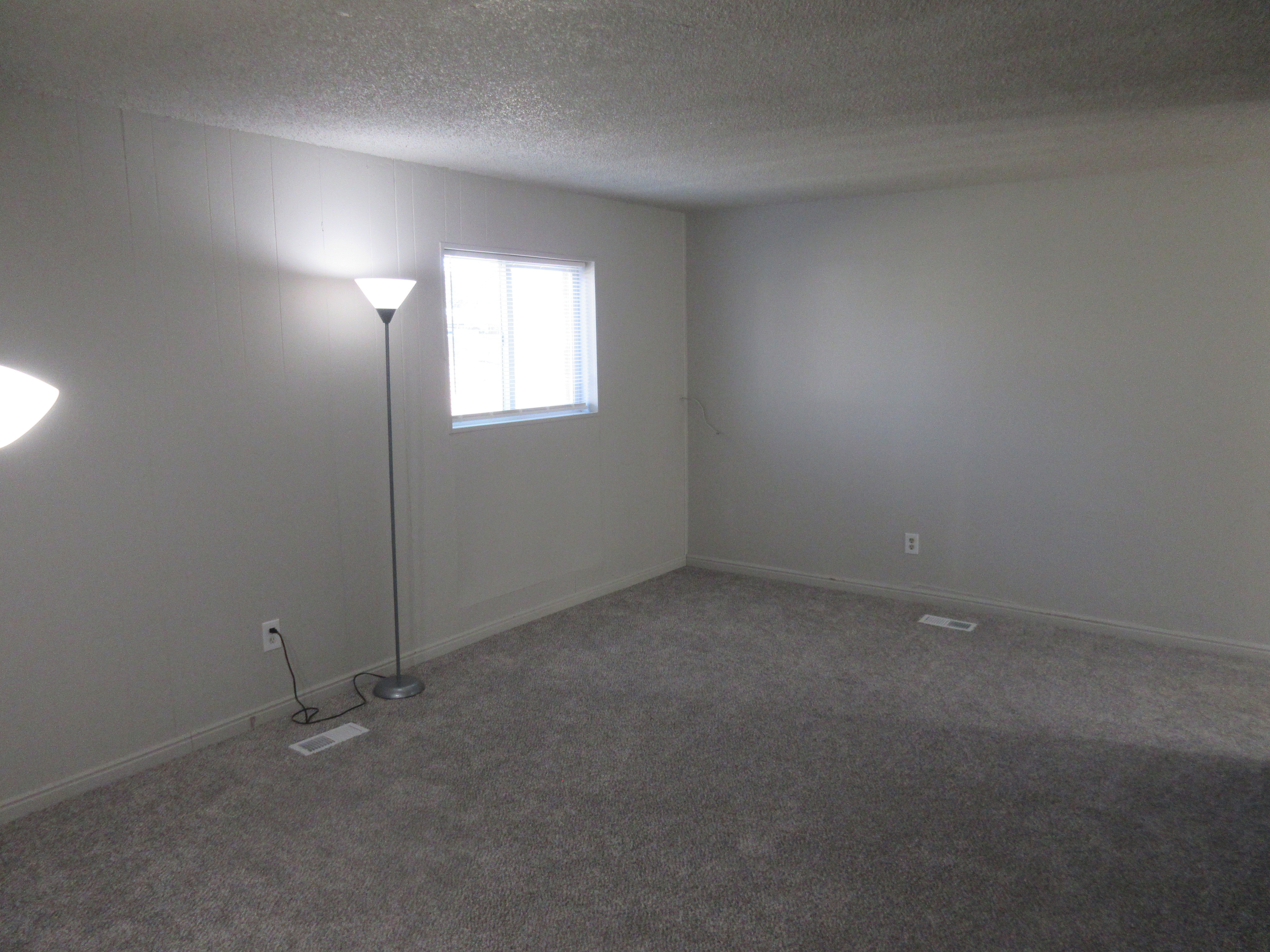 Empty room featuring carpet flooring and a textured ceiling