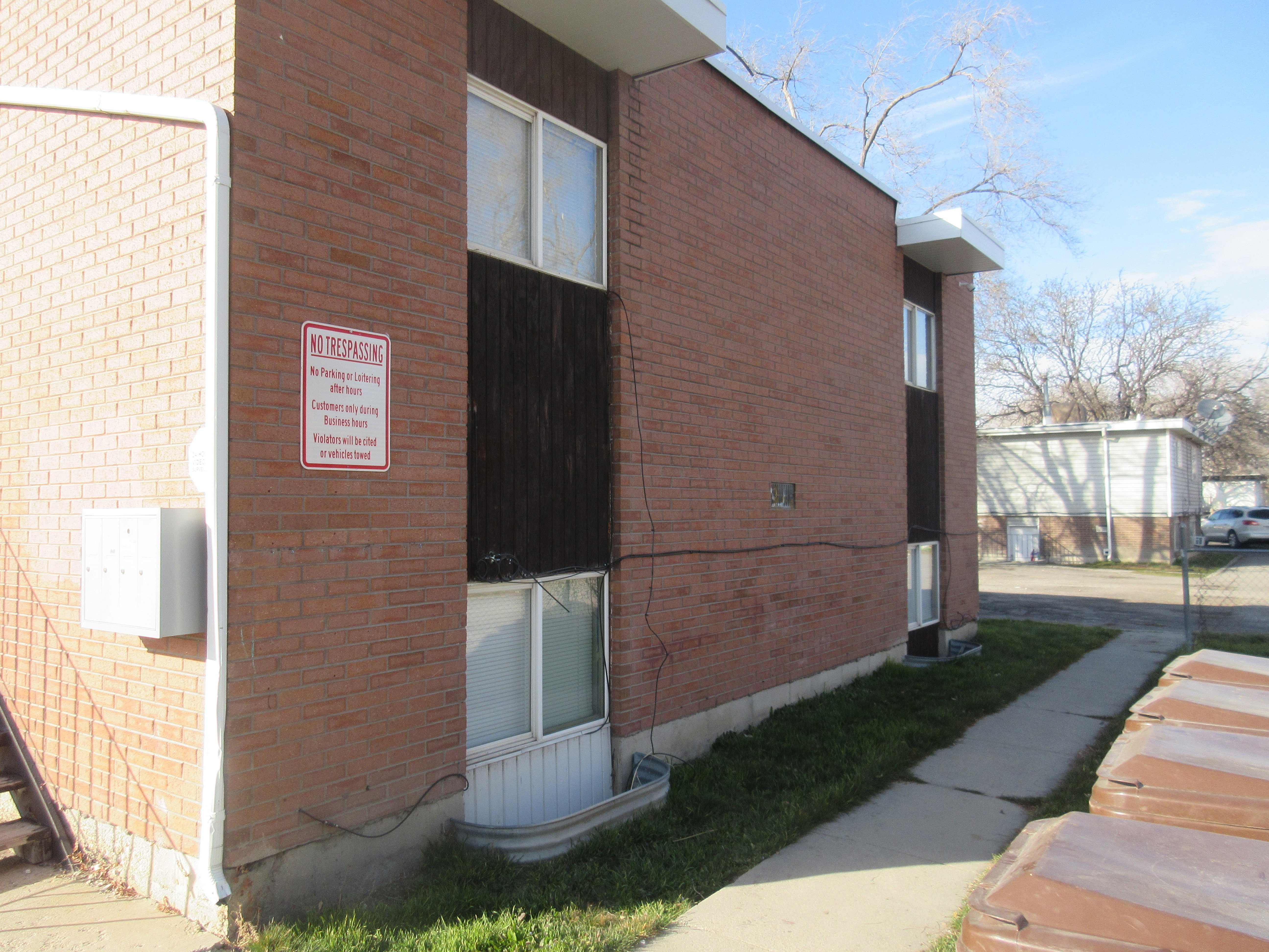 View of home's exterior featuring brick siding