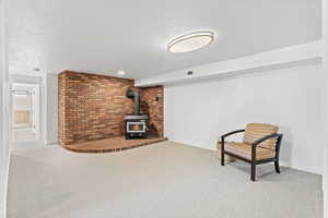 Family room with wood burning stove