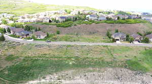 Aerial perspective of suburban area