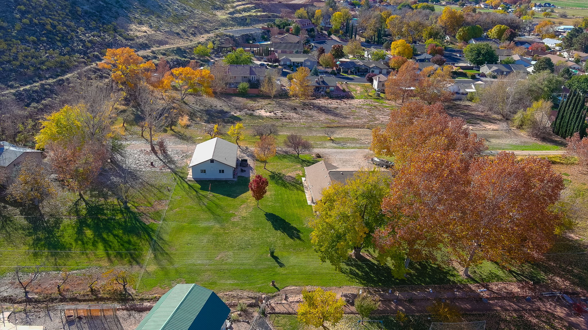 Aerial view of residential area