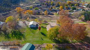 Aerial view of residential area