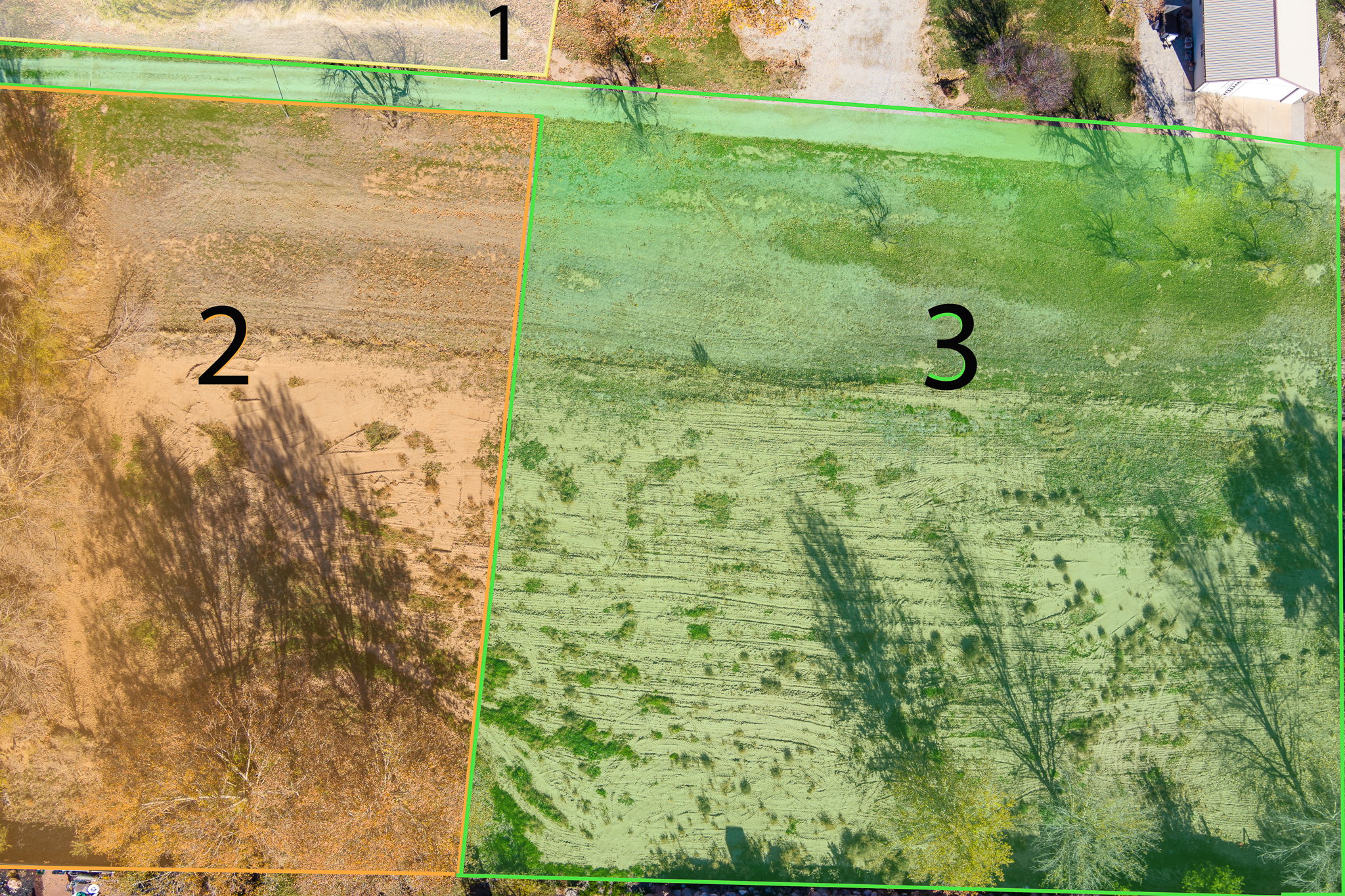 Aerial view of property's location featuring property parcel outlined
