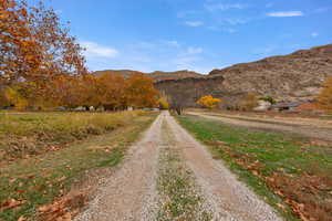 View of street featuring a mountain view and a view of countryside