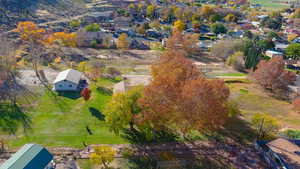 Aerial view of residential area