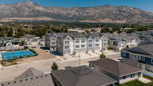 View of mountain background with nearby suburban area