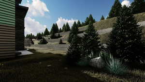 View of fenced backyard