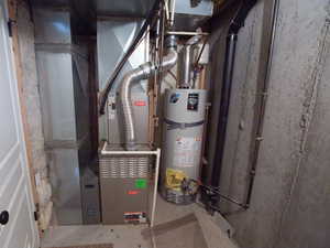 Utilities with secured water heater and heating unit