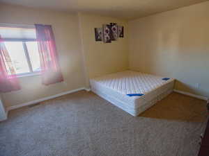 Unfurnished bedroom with carpet and baseboards