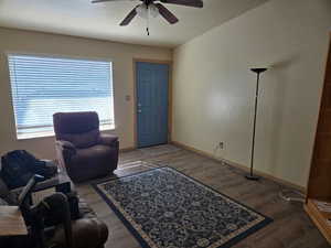 family room area with LVP flooring