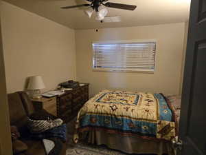 Bedroom with a ceiling fan
