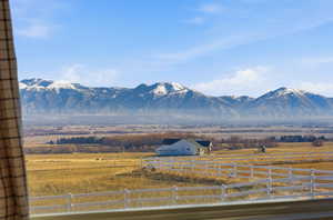 Mountain view with rural landscape