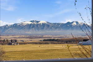 Mountain view with rural landscape