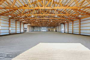 Garage with metal wall