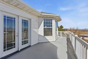 Deck featuring french doors