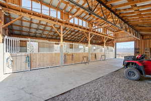 View of horse barn