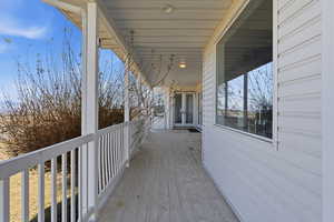 Wooden deck with french doors