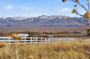 Mountain view with rural landscape