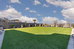 View of fenced backyard