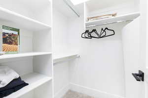 View of walk in closet