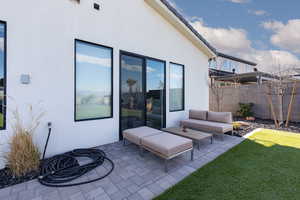 View of patio with outdoor lounge area
