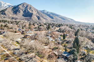 View of mountain backdrop with nearby suburban area