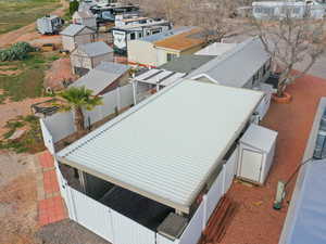 Aerial perspective of suburban area