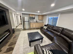 Living room featuring recessed lighting