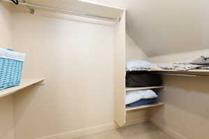 View of walk in closet