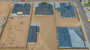 Aerial perspective of suburban area