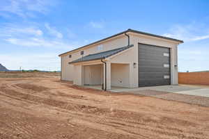 Garage with driveway