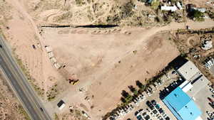 Bird's eye view of a desert landscape