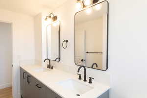 Full bathroom with double vanity
