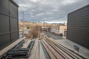 Balcony with a mountain view